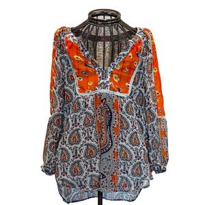 Love Fire sheer floral blouse